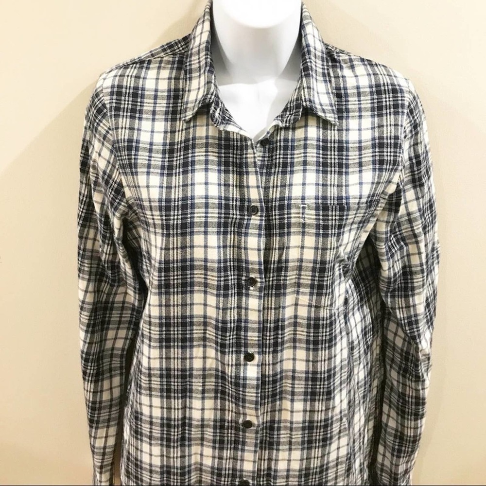Madewell Flannel Oversized Ex Boyfriend Top Size S - Picture 3 of 12